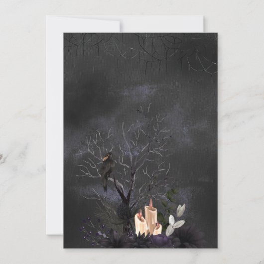 Gothic Halloween Baby ist das Brewing Baby Shower Einladung (Rückseite)