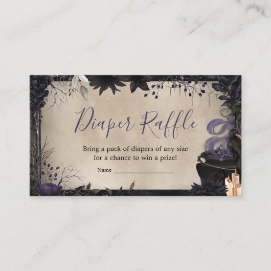 Gothic Halloween Baby ist das Brewing Diaper Raffl Begleitkarte (Vorderseite)