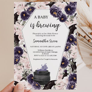 Gothic Halloween-Baby-Party für Mädchen in Lila Einladung