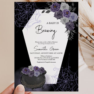 Gothic Halloween-Baby-Party für Mädchen in Lila Einladung