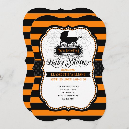 Gothic Halloween Baby Shower Einladung (Vorne/Hinten)