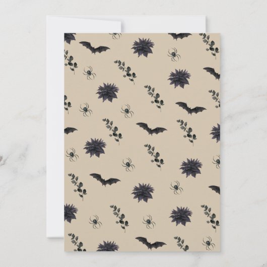 Gothic Halloween Baby Shower Einladung (Rückseite)