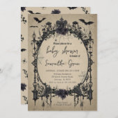 Gothic Halloween Baby Shower Einladung (Vorne/Hinten)