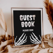 Gothic Halloween Baby Shower Guest Book Sign