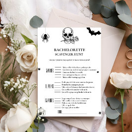 Gothic Halloween Bachelorette Scavenger Game Card Ankündigung