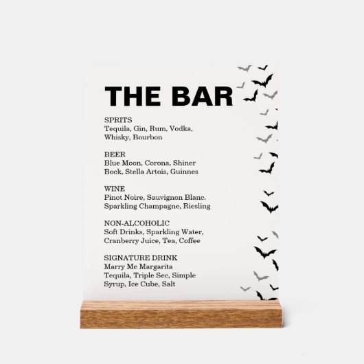 Gothic Halloween Black and Burgund Wedding Acrylschild (Vorderseite)