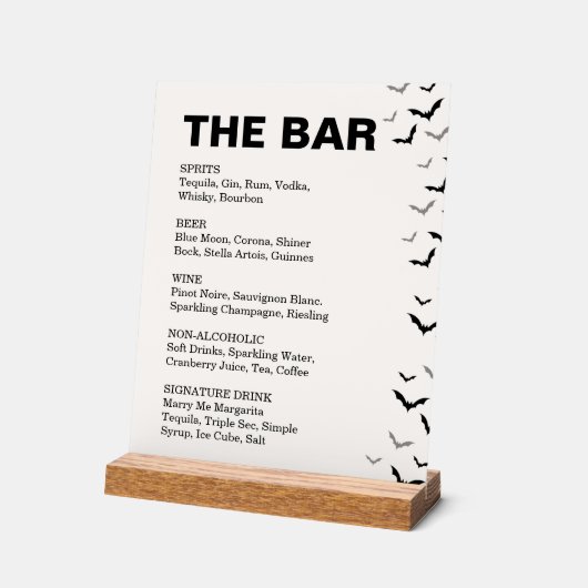 Gothic Halloween Black and Burgund Wedding Acrylschild (Winkel)