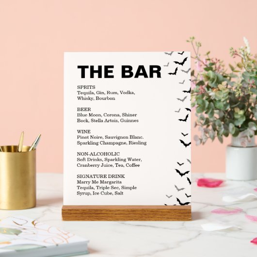 Gothic Halloween Black and Burgund Wedding Acrylschild (Hochzeit)