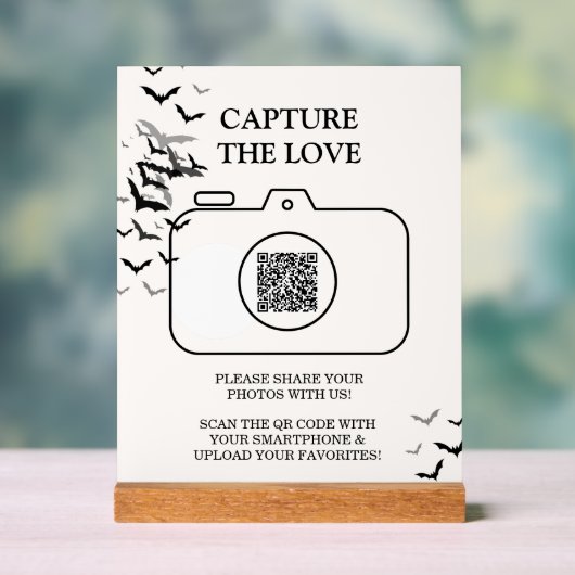 Gothic Halloween Black and Burgund Wedding Acrylschild (Neutral)