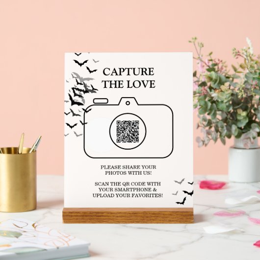 Gothic Halloween Black and Burgund Wedding Acrylschild (Hochzeit)