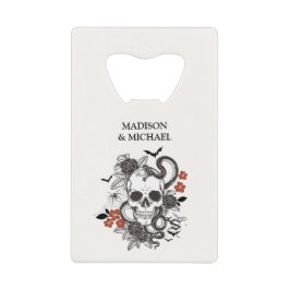 Gothic Halloween Black and Burgund Wedding Geldbeutel Flaschenöffner