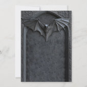 Gothic Halloween Black Bat & Arch Wedding Einladung (Rückseite)