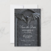 Gothic Halloween Black Bat & Arch Wedding Save The Date (Vorderseite)