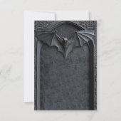 Gothic Halloween Black Bat & Arch Wedding Save The Date (Rückseite)