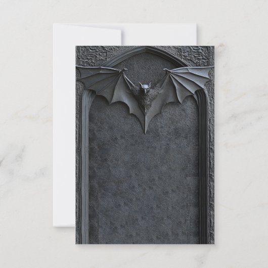 Gothic Halloween Black Bat & Arch Wedding Save The Date (Rückseite)