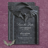 Gothic Halloween Black Bat & Arch Wedding Save The Date