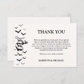 Gothic Halloween Black Bat Wedding Willkommen Dankeskarte (Vorne/Hinten)