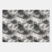 Gothic Halloween Black Castle Clouds Gifting Geschenkpapier Set (Vorderseite 2)