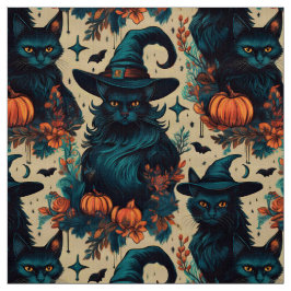 Gothic halloween Black Cat Hexenmuster Stoff