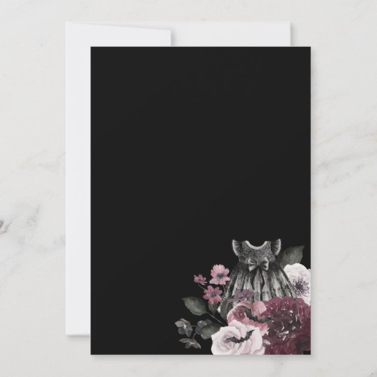 Gothic Halloween Black Dress Goth Girl Babydusche Einladung (Rückseite)