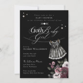 Gothic Halloween Black Dress Goth Girl Babydusche Einladung (Vorderseite)