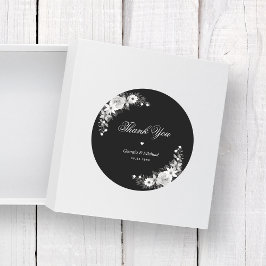 Gothic Halloween Black Floral Vielen Dank für Ihre Runder Aufkleber