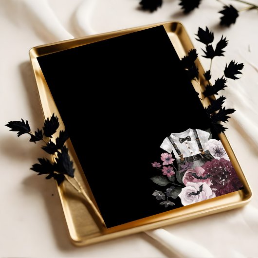 Gothic Halloween Black Formal Goth Boy Baby Shower Einladung