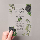 Gothic Halloween Black Rose Clear Wedding Acryleinladungen (Insitu (Handheld))