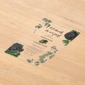 Gothic Halloween Black Rose Clear Wedding Acryleinladungen (Ablage )