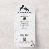 Gothic Halloween Black Rose Crows Wedding All In One Einladung (Innen Boden)