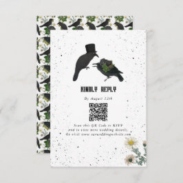 Gothic Halloween Black Rose Crows Wedding Begleitkarte