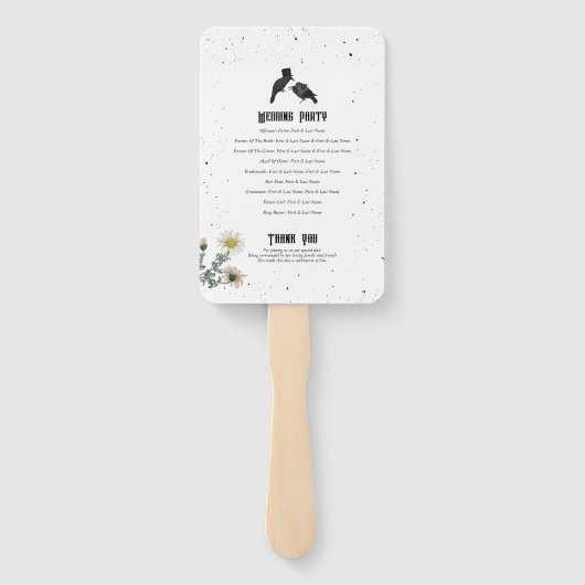 Gothic Halloween Black Rose Crows Wedding Fächer (Rückseite)