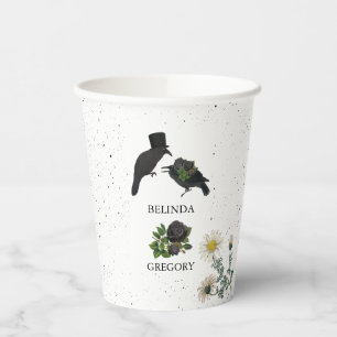 Gothic Halloween Black Rose Crows Wedding Pappbecher