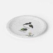 Gothic Halloween Black Rose Crows Wedding Pappteller (Schrägansicht)