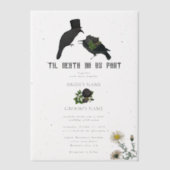 Gothic Halloween Black Rose Crows Wedding Pergament Einladungen (Vorderseite)