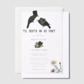 Gothic Halloween Black Rose Crows Wedding Pergament Einladungen (Versetzt)