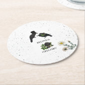 Gothic Halloween Black Rose Crows Wedding Runder Pappuntersetzer (Angewinkelt)