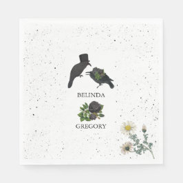 Gothic Halloween Black Rose Crows Wedding Serviette