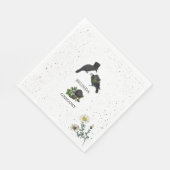 Gothic Halloween Black Rose Crows Wedding Serviette (Ecke)