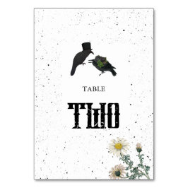 Gothic Halloween Black Rose Crows Wedding Tischnummer