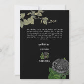 Gothic Halloween Black Rose Hochzeit Dankeskarte (Rückseite)