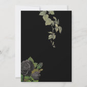Gothic Halloween Black Rose Hochzeit Einladung (Rückseite)