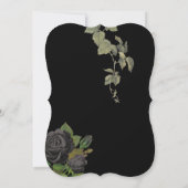 Gothic Halloween Black Rose Hochzeit Einladung (Rückseite)