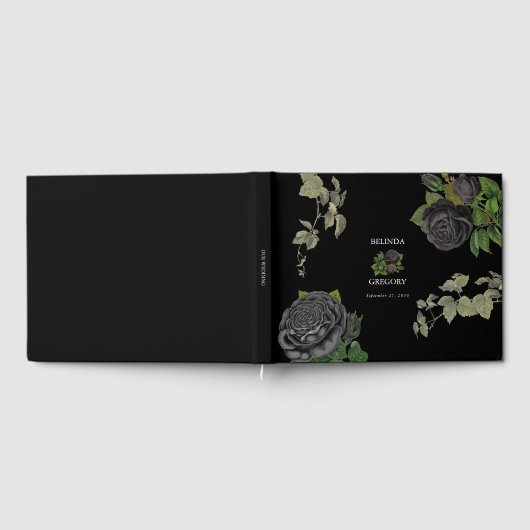 Gothic Halloween Black Rose Hochzeit Gästebuch (Voll)