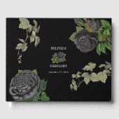 Gothic Halloween Black Rose Hochzeit Gästebuch (Vorderseite)