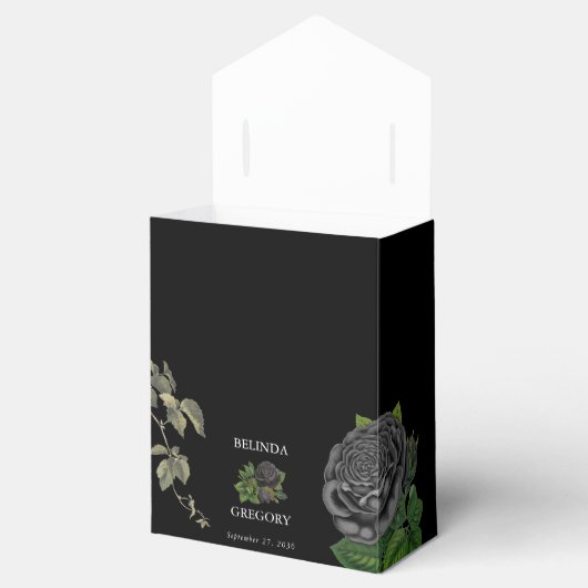Gothic Halloween Black Rose Hochzeit Geschenkschachtel (Geöffnet)