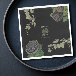 Gothic Halloween Black Rose Hochzeit Serviette