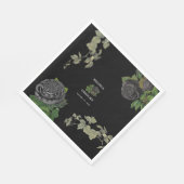 Gothic Halloween Black Rose Hochzeit Serviette (Ecke)