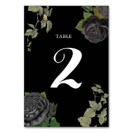 Gothic Halloween Black Rose Hochzeit Tischnummer