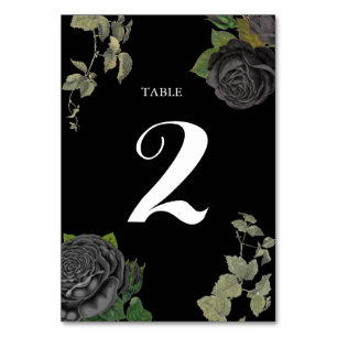 Gothic Halloween Black Rose Hochzeit Tischnummer